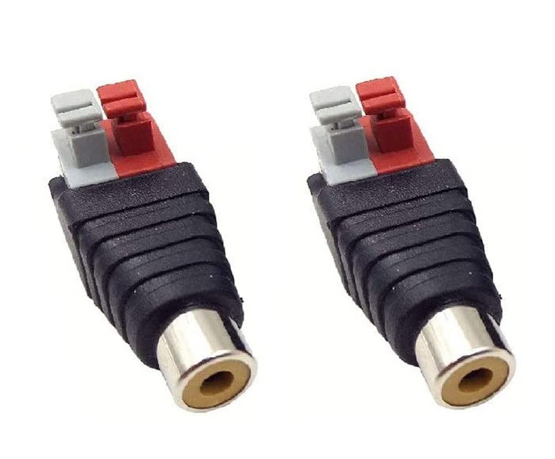 Haokiang 2-Pack Speaker Phono RCA Female to 2 Screw Terminal Strip Audio Video Spring Press Type Balum Connector Adapter (RCA F/AV F) - Image 3